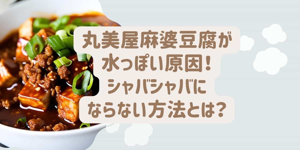 丸美屋麻婆豆腐が水っぽい4つの原因とシャバシャバにならない方法とは？